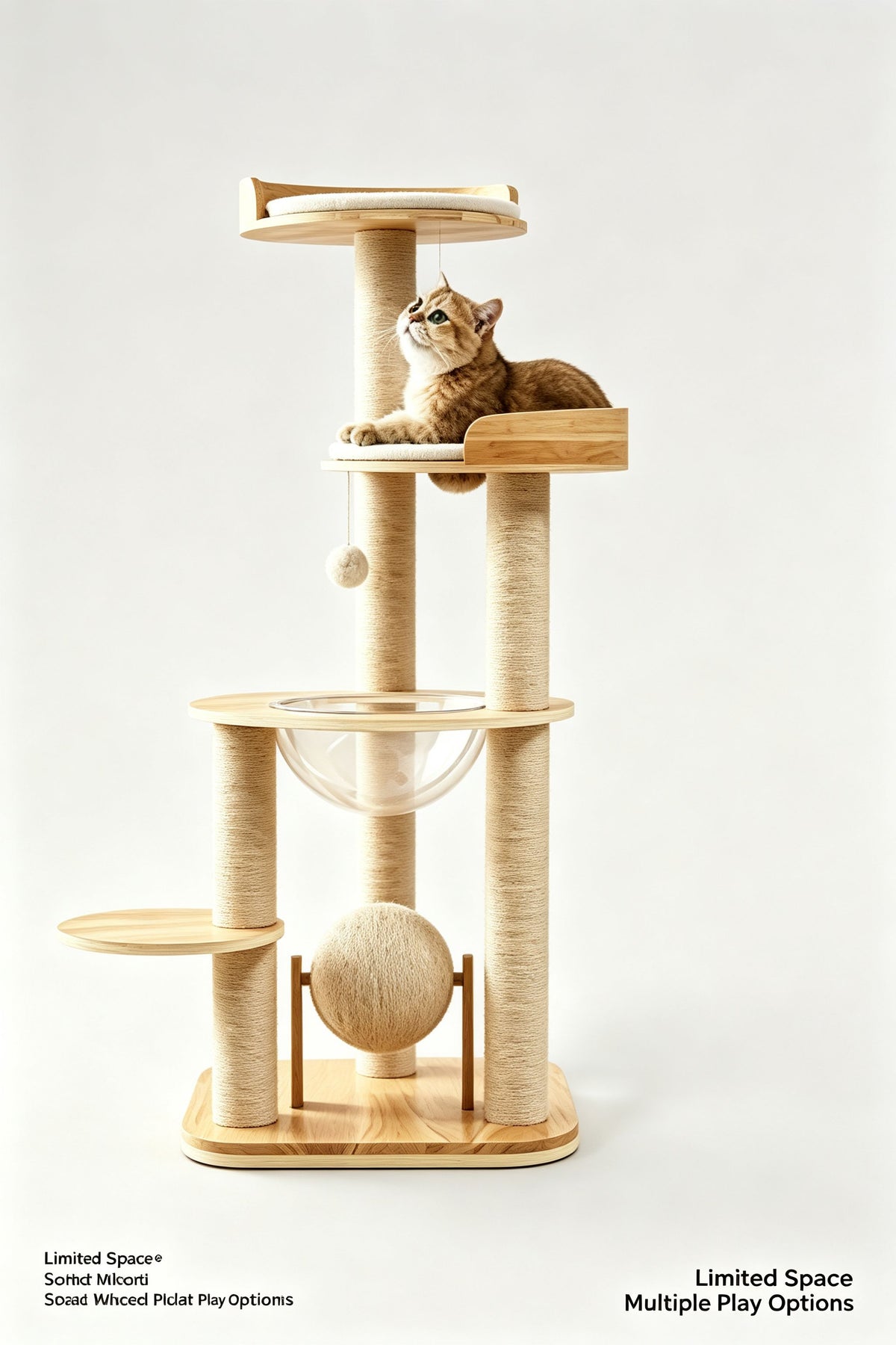 Classic Solid‑Wood Cat Tree