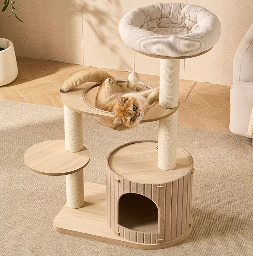 Nordic Grey Felt Cat Tree (Small Size)