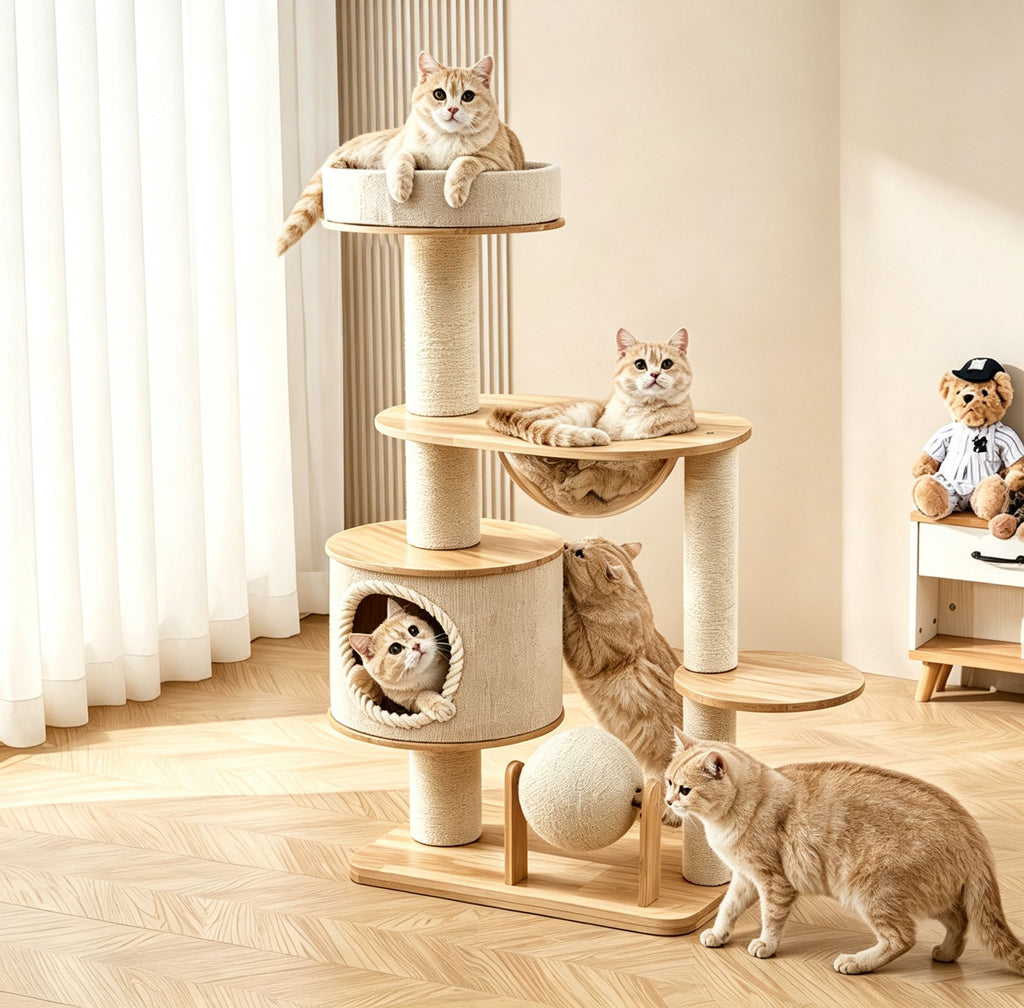 Extended Heavy-Duty Carpet Cat Tree