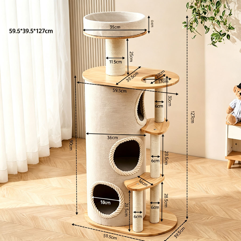 Extended Heavy-Duty Carpet Cat Tree