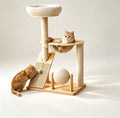 Rubber Wood & Acrylic Cat Tree (Wide)