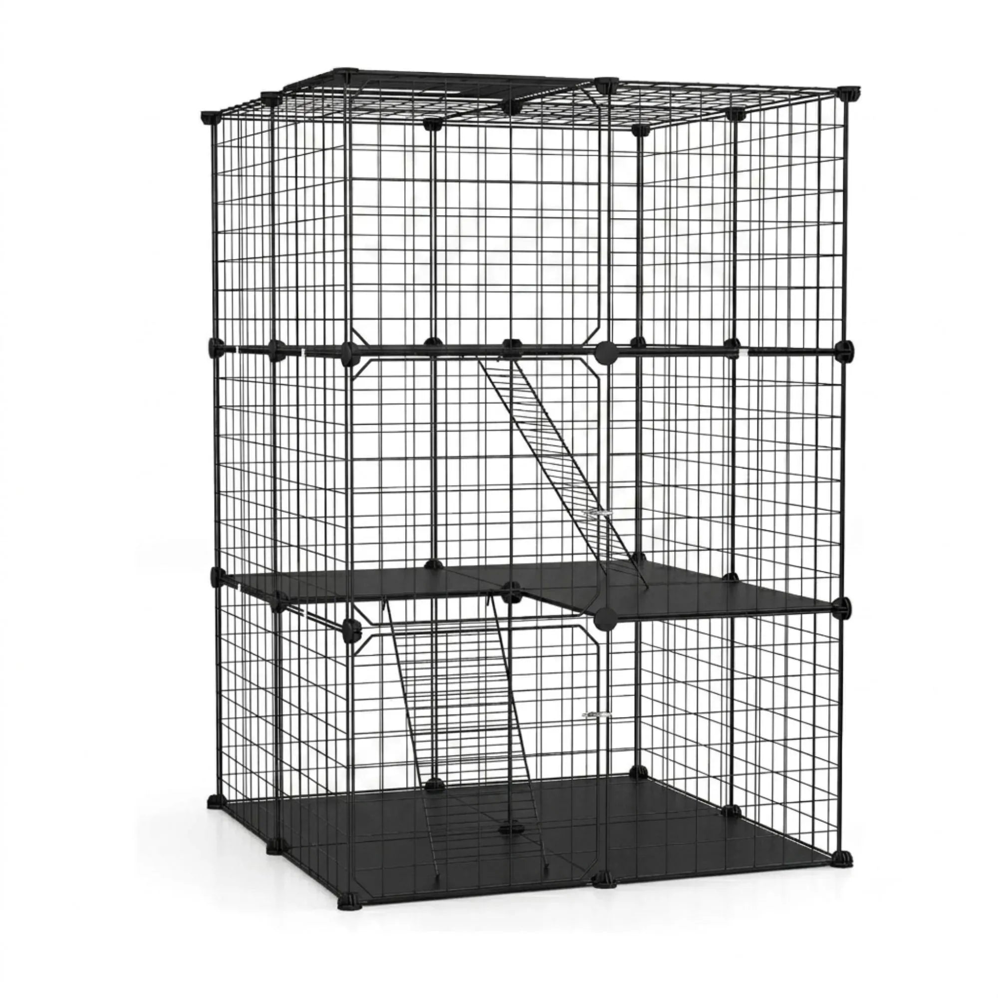 CARLA HOME Large Cat Cage Diy Enclosure, 3 Tier Pet Playpen Cat Kennel
