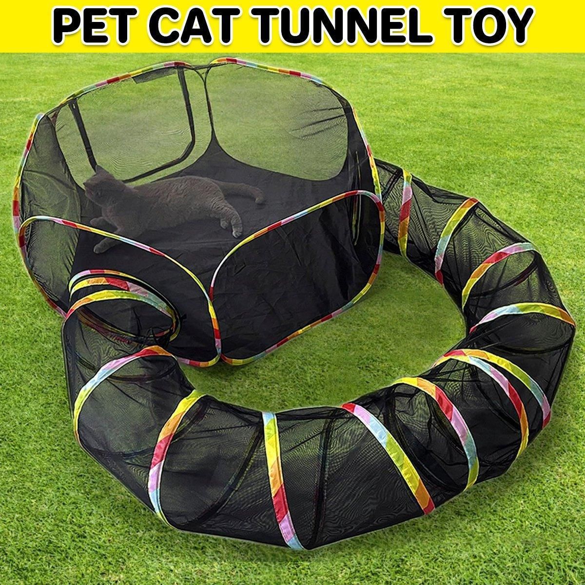 Collapsible Cat Tunnel Interactive Drill Bucket Fun Pet Toy for Cats Indoor Play