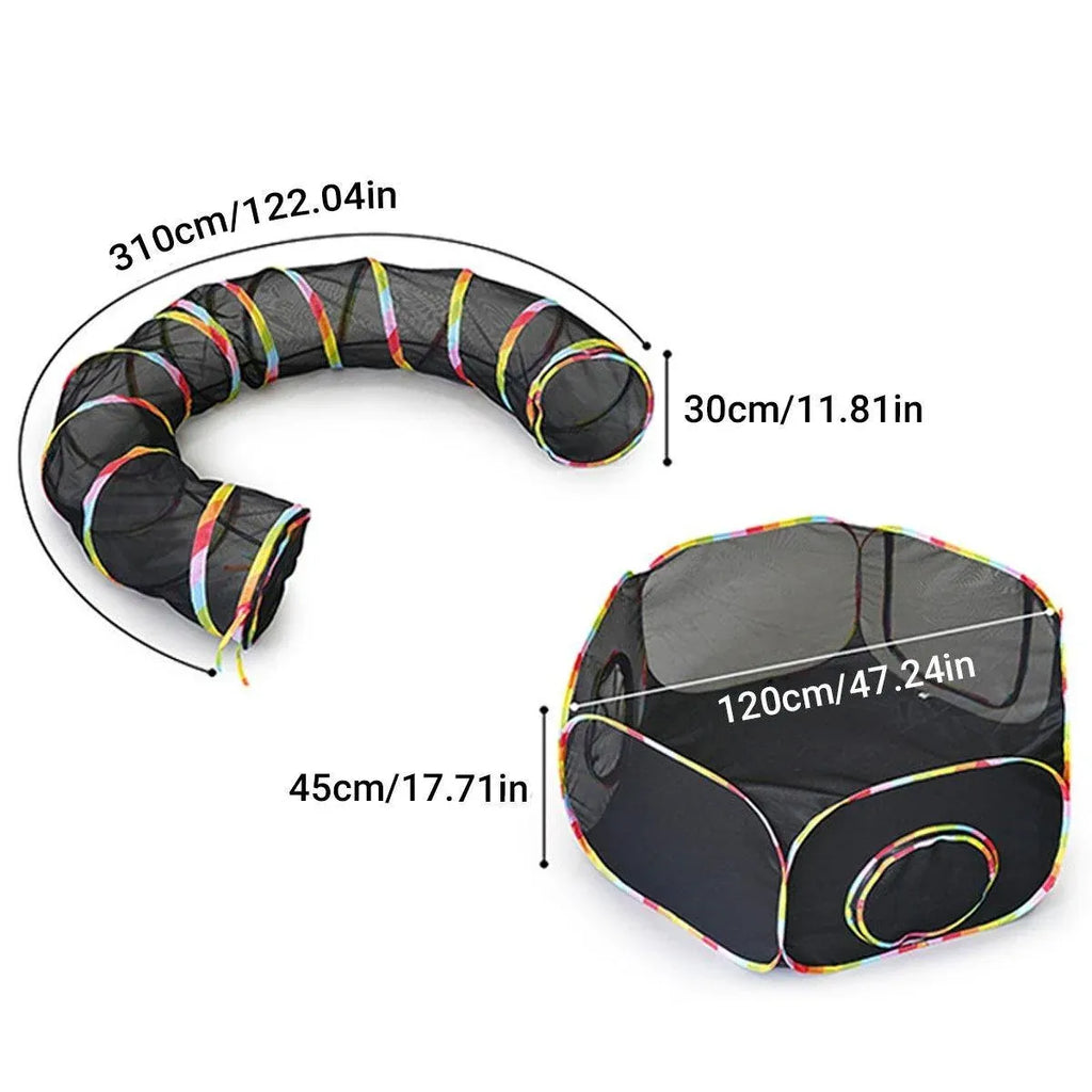 Collapsible Cat Tunnel Interactive Drill Bucket Fun Pet Toy for Cats Indoor Play