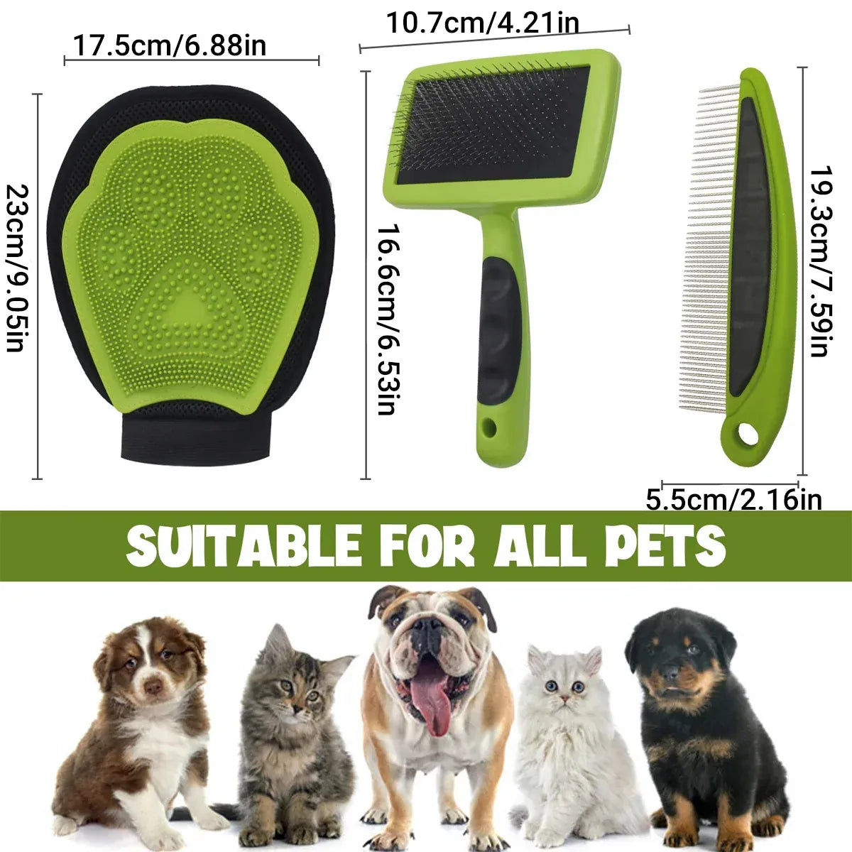 3PCS Pet Grooming Cleaning Kit Pet Hair Remover Tools for Home Pet Care Supplies