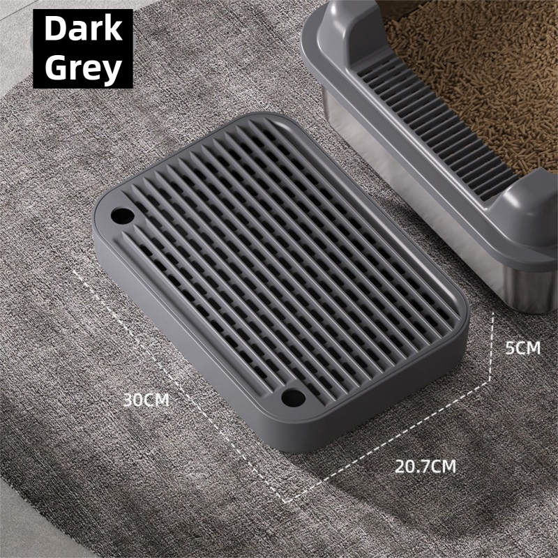 Dark Grey Cat Litter Trapper Step Pedal Mat - DetachableDual Layer Litter Catcher Ramp, Style 1