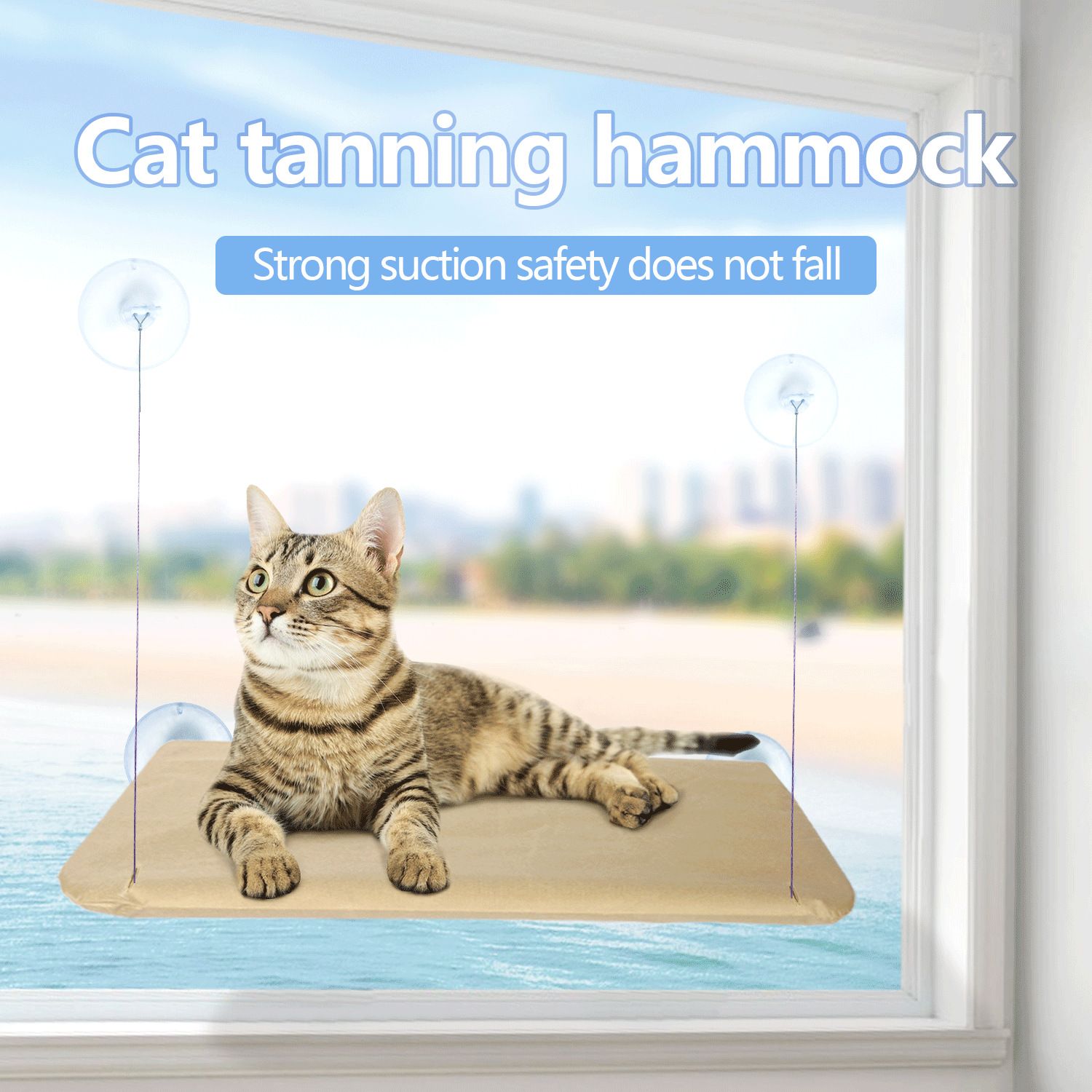 2 Set of Pink Cat Window Tanning Hammock - 4 Strong Suction Cups & Durable Oxford Removable Cover, Space Saving Bed for Indoor Cats Sunbathing