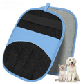 Blue Pet Hair Removal Gloves with Ergonomic 5 Finger Contour Grip (2 Pairs) - Static Attraction Reusable Grooming & Furniture Cleaning Mitts