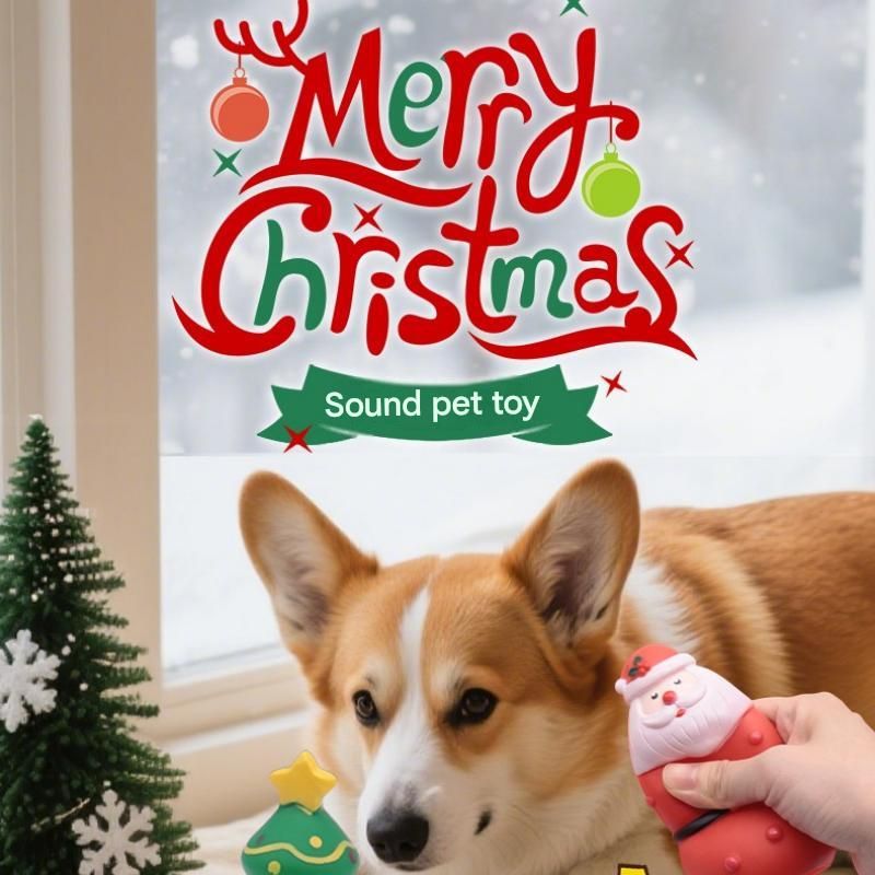 Dog Christmas Squeaky Toys（Reindeer） – Festive Designs ,Durable, bite-resistant, interactive vinyl squeaky toys—perfect as holiday stocking stuffers for dogs