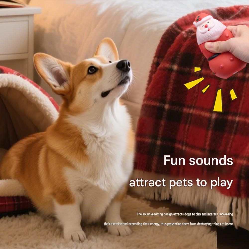 Dog Christmas Squeaky Toys（Reindeer） – Festive Designs ,Durable, bite-resistant, interactive vinyl squeaky toys—perfect as holiday stocking stuffers for dogs