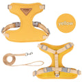 Yellow L Size Adjustable Cat Harness and Leash Set - Escape Proof H-Shape Design, Breathable Polyester, Soft Padding, Outdoor Walking Safety